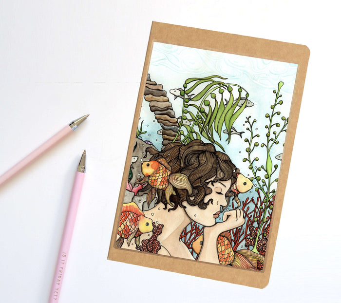 PinkPolish Design Notebook "Mermaid Daydream" Fantasy Inspired Notebook / Sketchbook / Journal