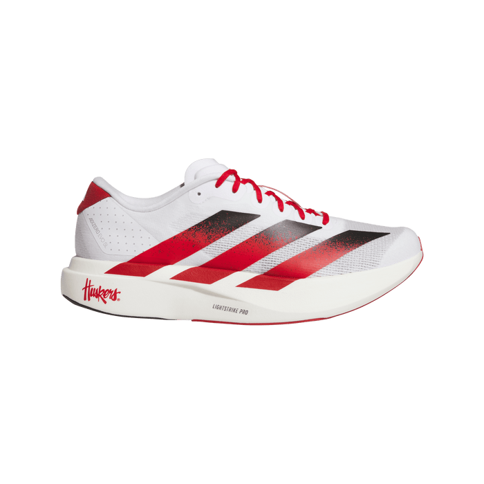 adidas Nebraska Cornhuskers Adizero Evo SL Running Shoes | Cloud White / Team Power Red / Core Black | Men's