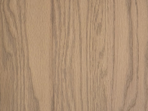 Close-up view of the Oat on Oak Sample by James+James, featuring a light brown wood surface with visible natural grain patterns, vertical lines, and a subtle oak finish for an organic, textured appearance.