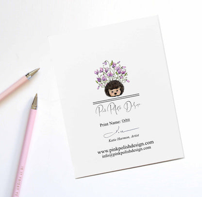 PinkPolish Design Note Cards "Orbit" Handmade Notecard