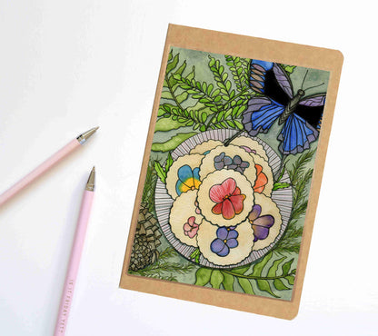 PinkPolish Design Notebook "Pansy Shortbread" Confections Inspired Notebook / Sketchbook / Journal