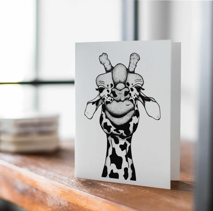 PinkPolish Design Note Cards "Papa Giraffe" Handmade Notecard