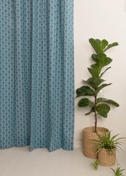 Pergola printed cotton Fabric - Indigo