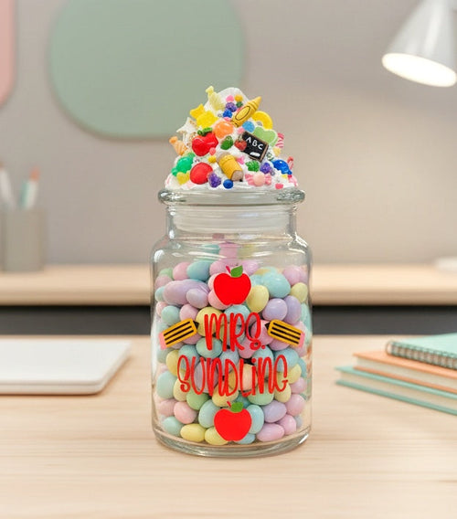 Personalized Teacher Candy Jar for Desk
