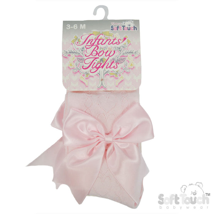Pink Heart Tights With Long Bow (NB-24 Months) T122-BP