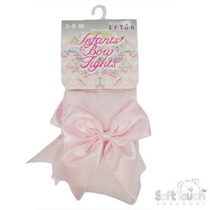 Pink Heart Tights With Long Bow (NB-24 Months) T122-BP