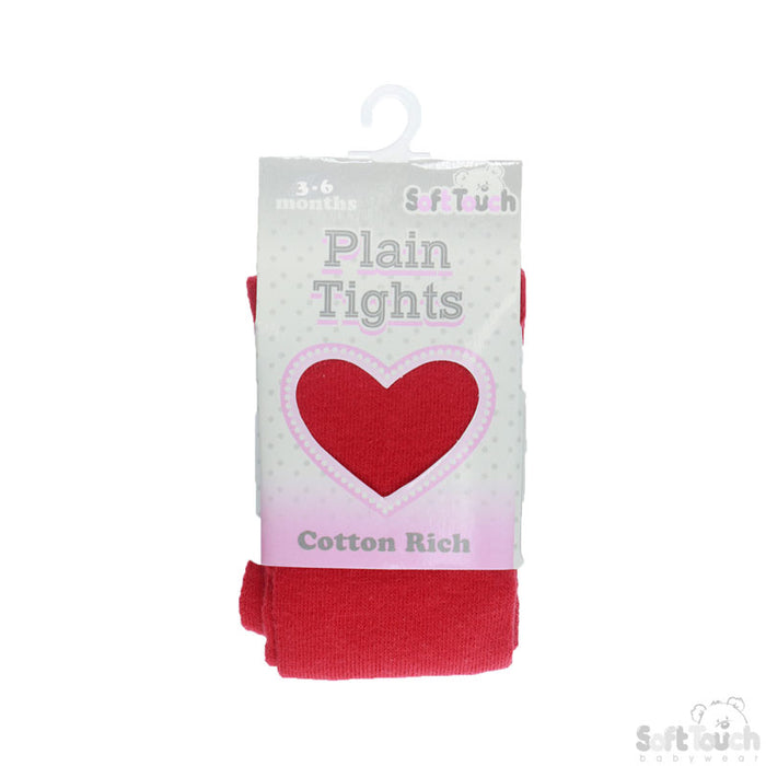 PLAIN RED TIGHTS : T90-R 3-6M