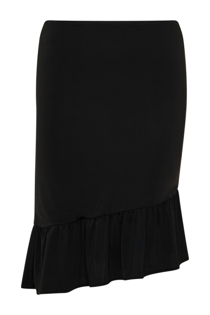 Polina Ruffle Midi Skirt - Black