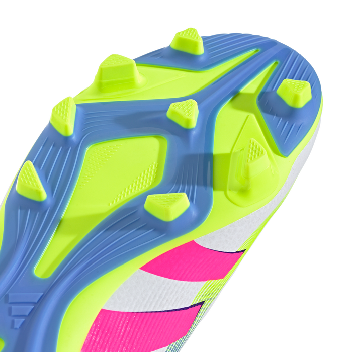 adidas PREDATOR CLUB Firm/Multi-Ground Soccer Cleats | Cloud White / Lucid Pink / Lucid Lemon | Men's