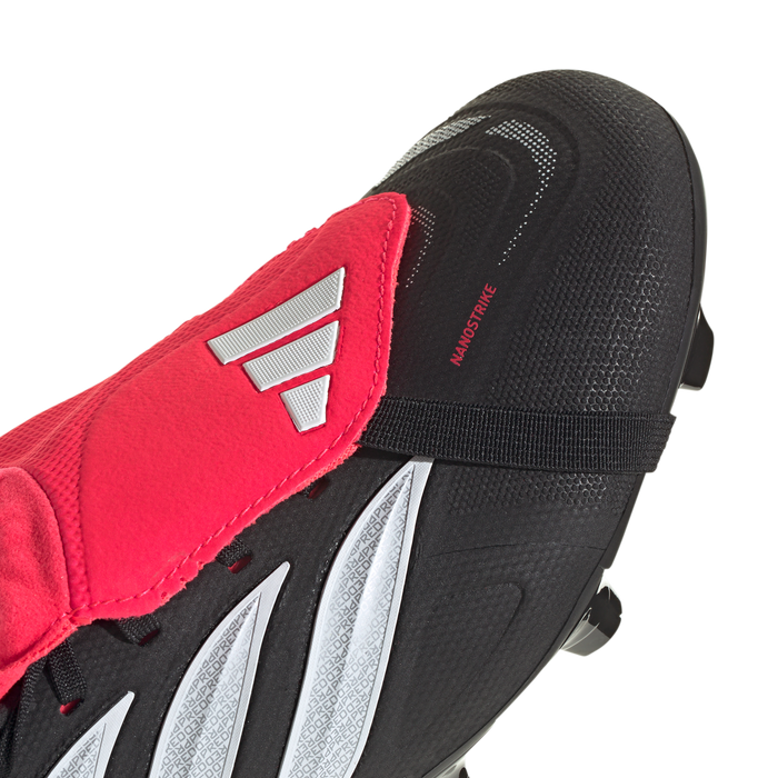 adidas PREDATOR LEAGUE Fold-Over Tongue Firm Ground Soccer Cleats | Core Black / Cloud White / Lucid Red | Men's