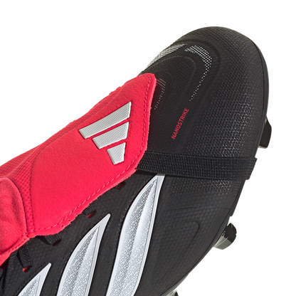 adidas PREDATOR LEAGUE Fold-Over Tongue Firm Ground Soccer Cleats | Core Black / Cloud White / Lucid Red | Men's