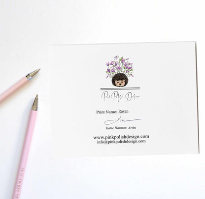 PinkPolish Design Note Cards "Raven" Handmade Notecard
