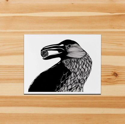 PinkPolish Design Note Cards "Raven" Handmade Notecard