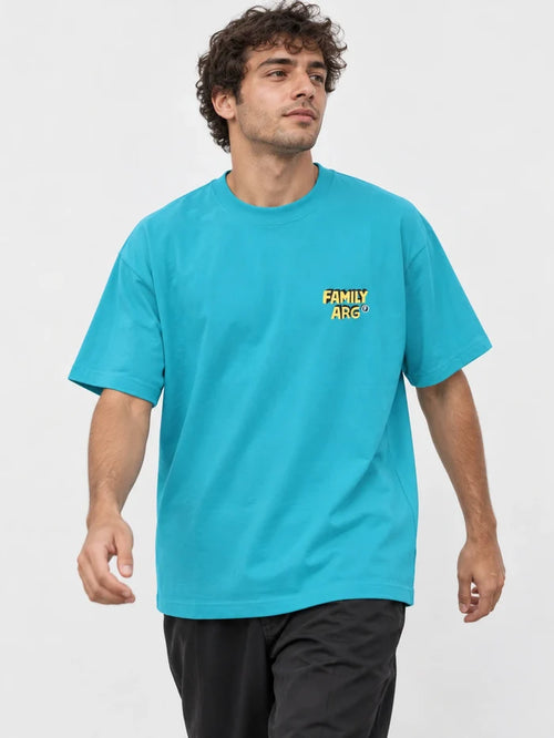Remera Familyarg Tired Supersized Celeste — vista principal