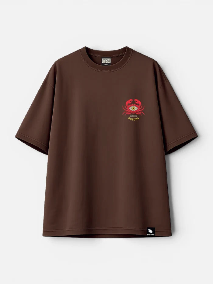 Remera Gotcha Eyecrab Oversize Chocolate