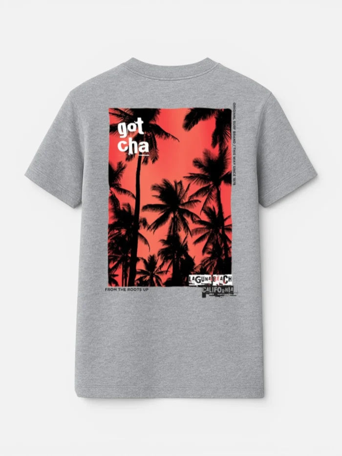 Remera Gotcha Palms On Fire Gris