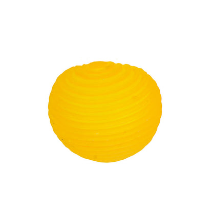 The Sensory Lab Sugar Skwish Ball is a bright yellow, spherical ball with a ribbed, textured surface, shown against a plain white background.