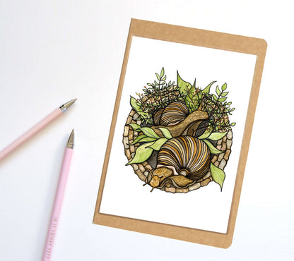 PinkPolish Design Notebook "Snail Garden" Notebook / Sketchbook / Journal