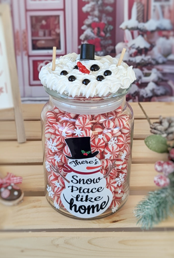 Snowman Candy Jar - There's Snow Place Like Home