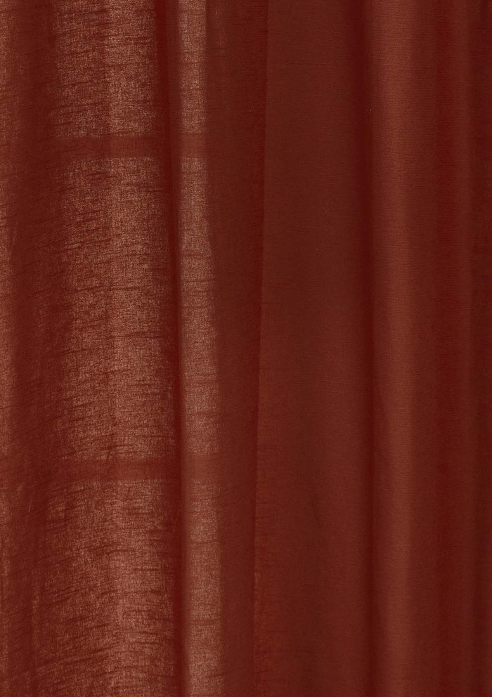 Solid Brick Red 100% cotton plain curtain for bedroom - Room darkening - Single Piece