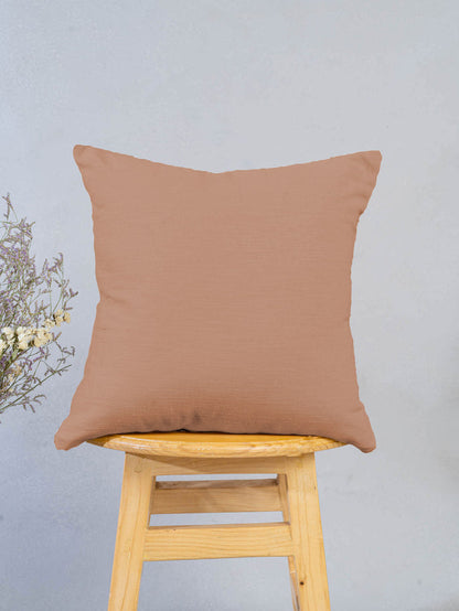 Solid chocolate brown 100% cotton plain cushion cover for sofa