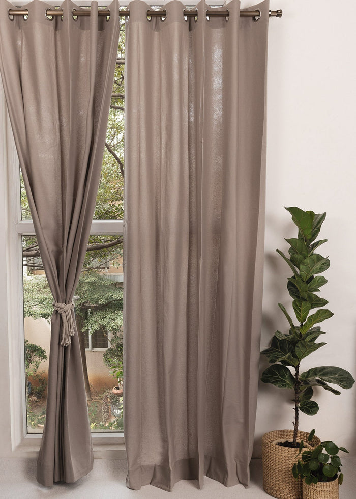Solid cotton Fabric - Walnut-Grey