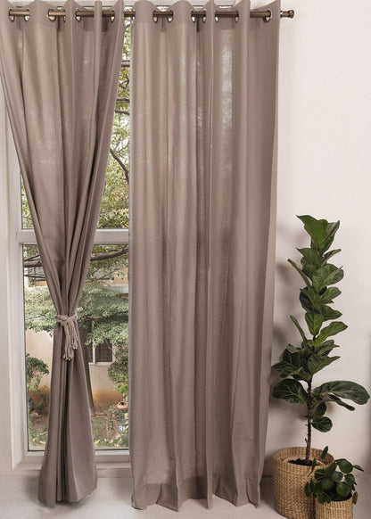 Solid cotton Fabric - Walnut-Grey