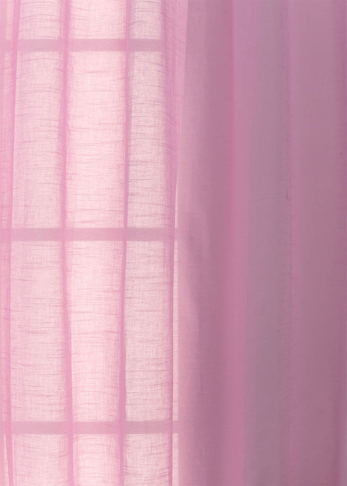 Solid Lavender sheer 100% cotton plain curtain for Living room & bedroom - Light filtering - Single Piece