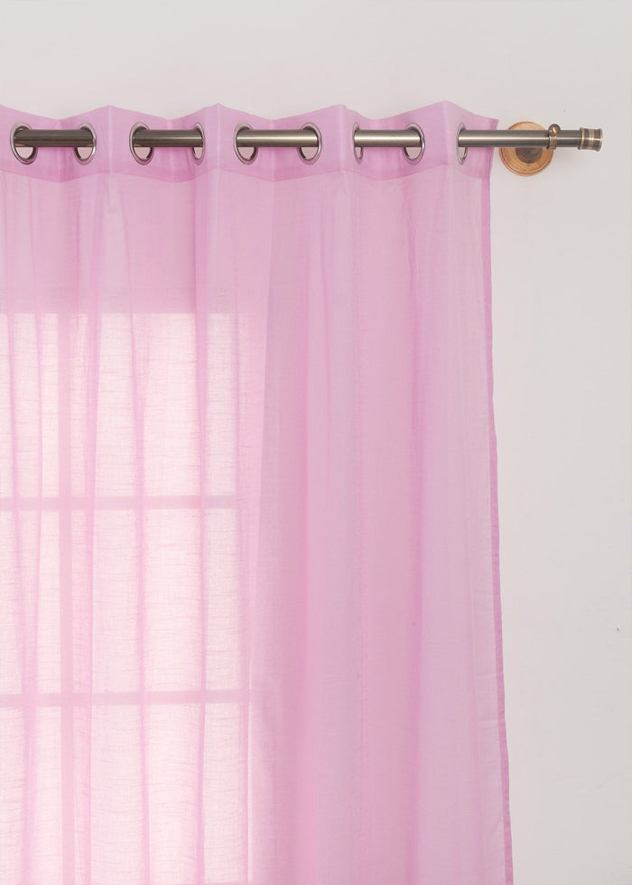 Solid Lavender sheer 100% cotton plain curtain for Living room & bedroom - Light filtering - Single Piece