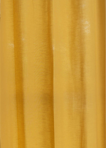 Solid Mustard 100% cotton plain curtain for bedroom - Room darkening - Single Piece