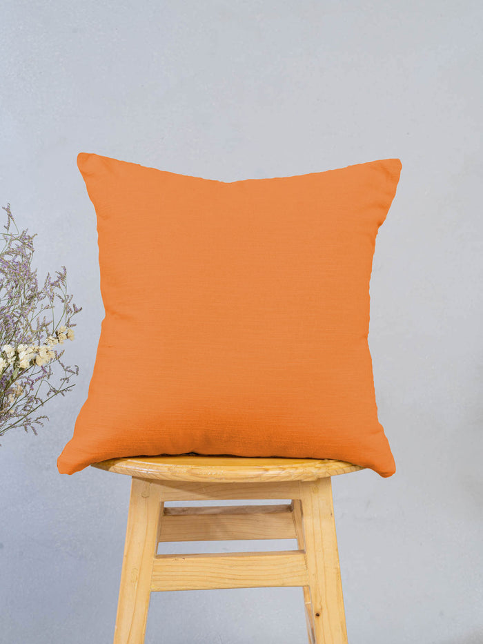 Solid orange 100% cotton plain cushion cover for sofa