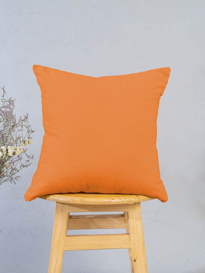 Solid orange 100% cotton plain cushion cover for sofa