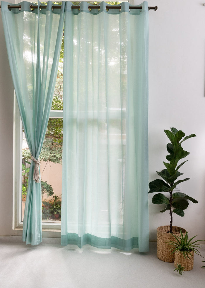 Solid sheer Fabric - Nile Blue