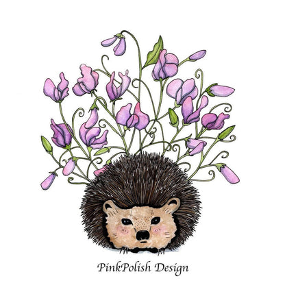 PinkPolish Design Art Prints "Sweet Pea" Watercolor Painting: Art Print