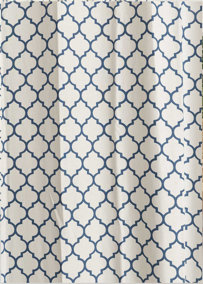 Trellis printed cotton Fabric - Royal Blue