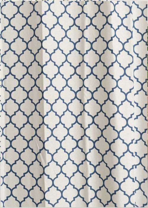 Trellis printed cotton Fabric - Royal Blue