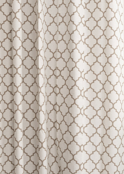 Trellis printed cotton Fabric - Walnut-Grey