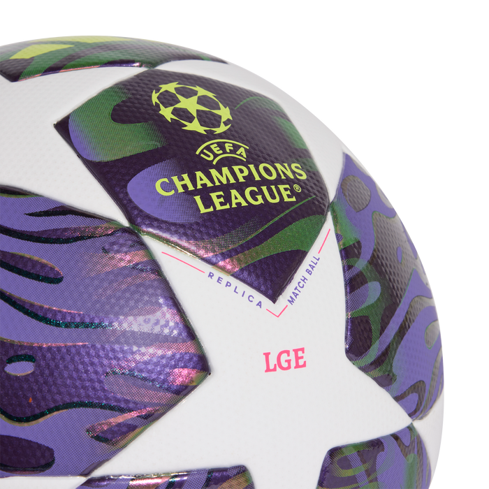 adidas UEFA CHAMPIONS LEAGUE FINAL League Ball | White / Dark Purple / Solar Yellow / Shock Pink