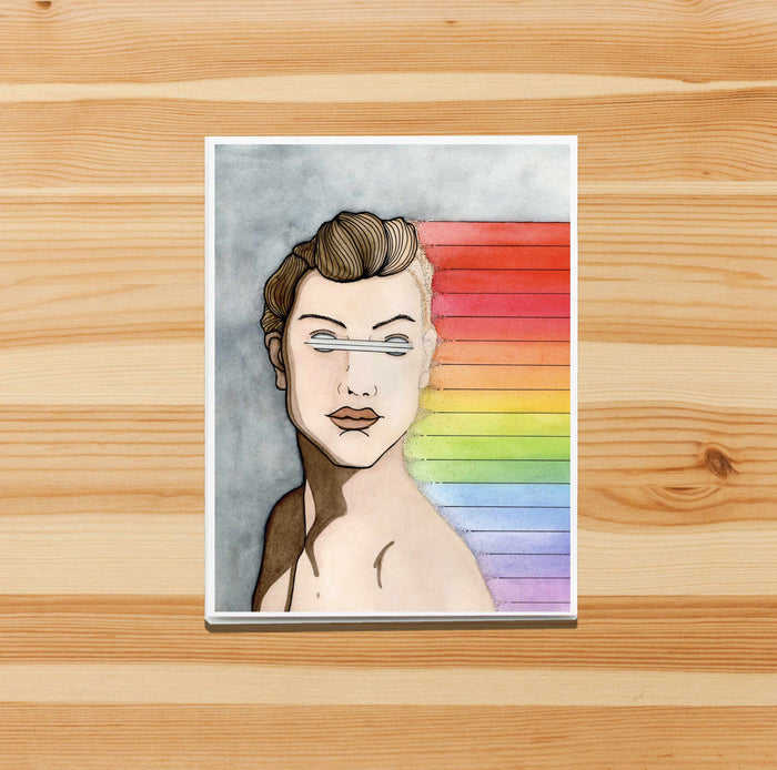 PinkPolish Design Note Cards "Unseen Rainbows" Handmade Notecard