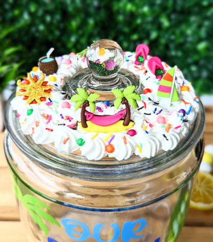 Vacation Beach House Cookie Jar / Candy Jar