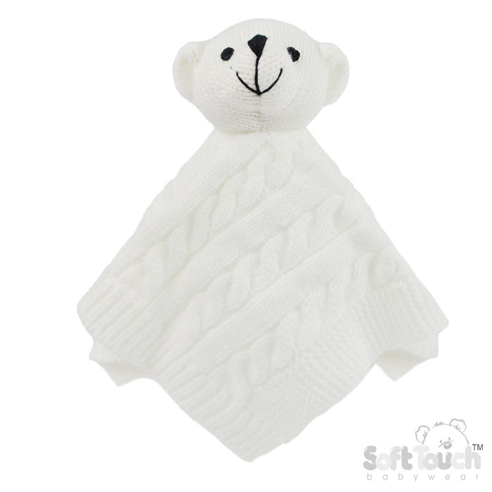 White Cable Knit Elegance Bear Comforters (PK6) ACO12-W