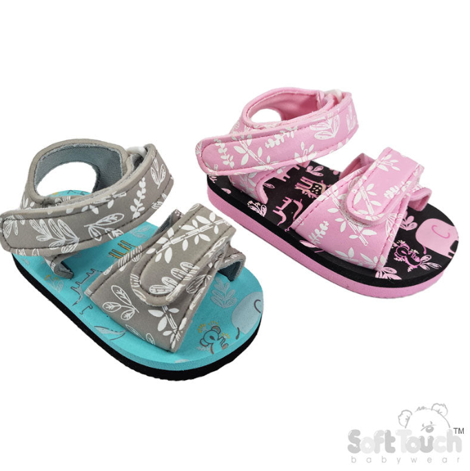 WILD ANIMAL PRINT SANDALS (9 to 18 Months) (PK6) E56